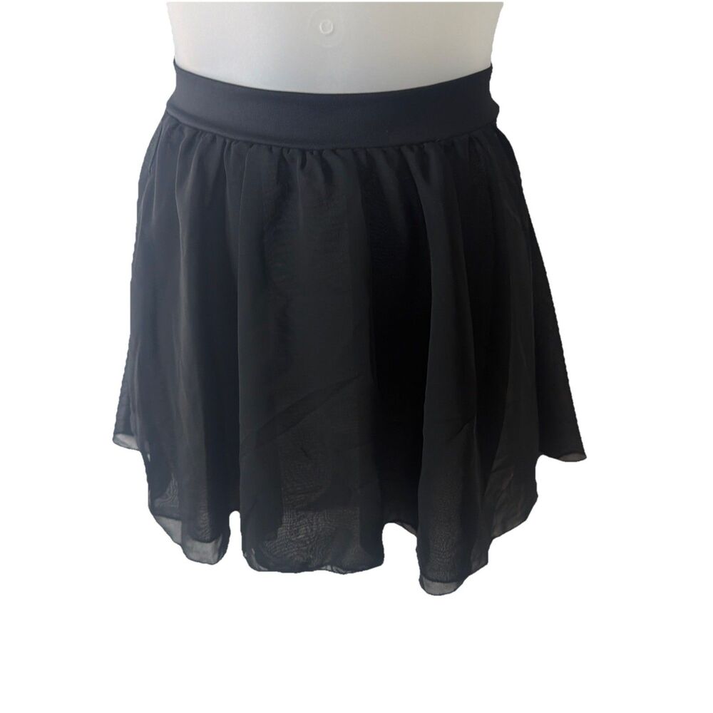 Capezio Women’s XL Black Sheer Pull-On Dance Skirt Tactel Ballet Lyrical New